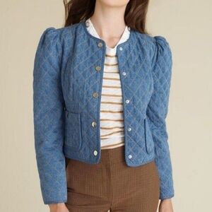 Veronica Beard Camilla Quilted Denim Jacket M
